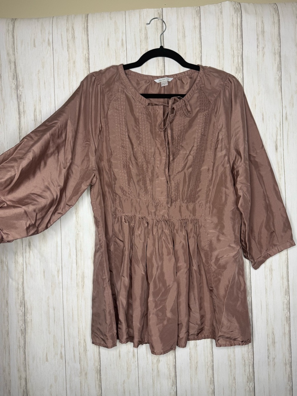 Garnet Hill 100% silk babydoll tunic size 14